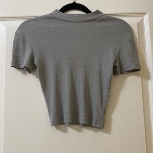 Charlotte Russe Gray Mock Crop Top